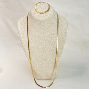 💎Claire's Gold Tone Snake Chain Necklace & Bracelet Set